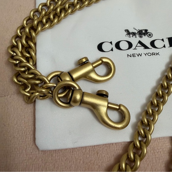 Coach Brass Gold Skinny Chain Crossbody Strap - Picture 3 of 5